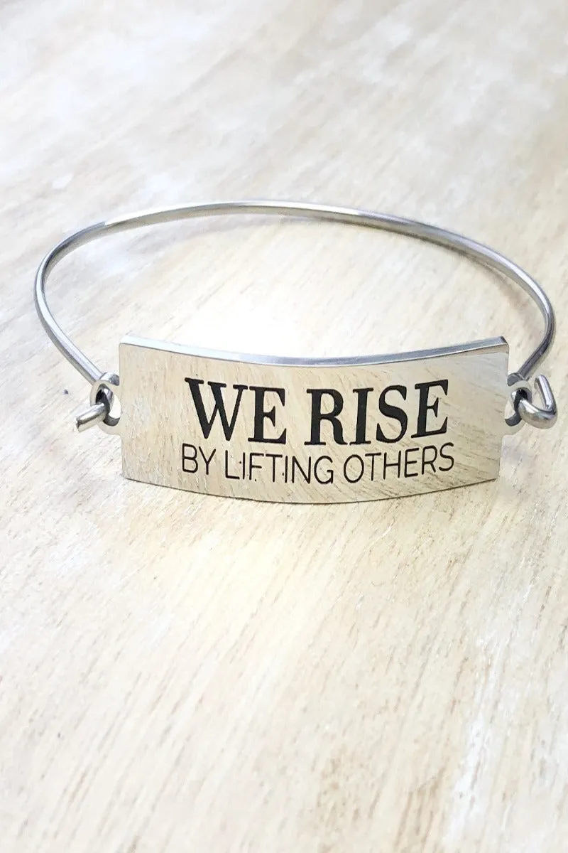 Inspirational Stamped Steel Hinged Bangle Bracelets - Final Sale