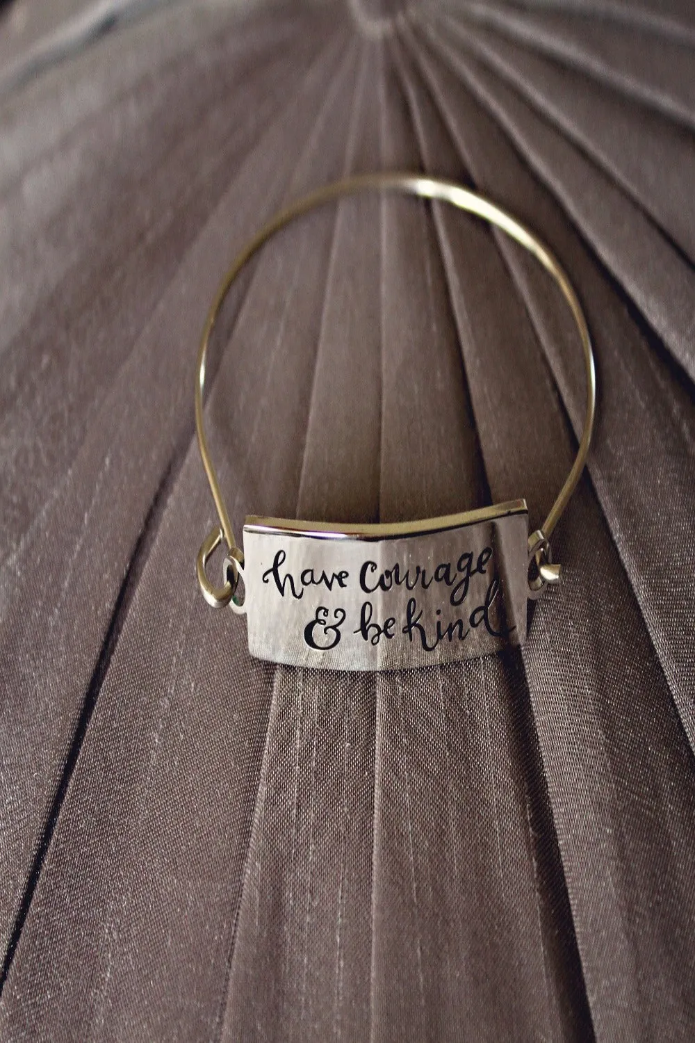 Inspirational Stamped Steel Hinged Bangle Bracelets - Final Sale