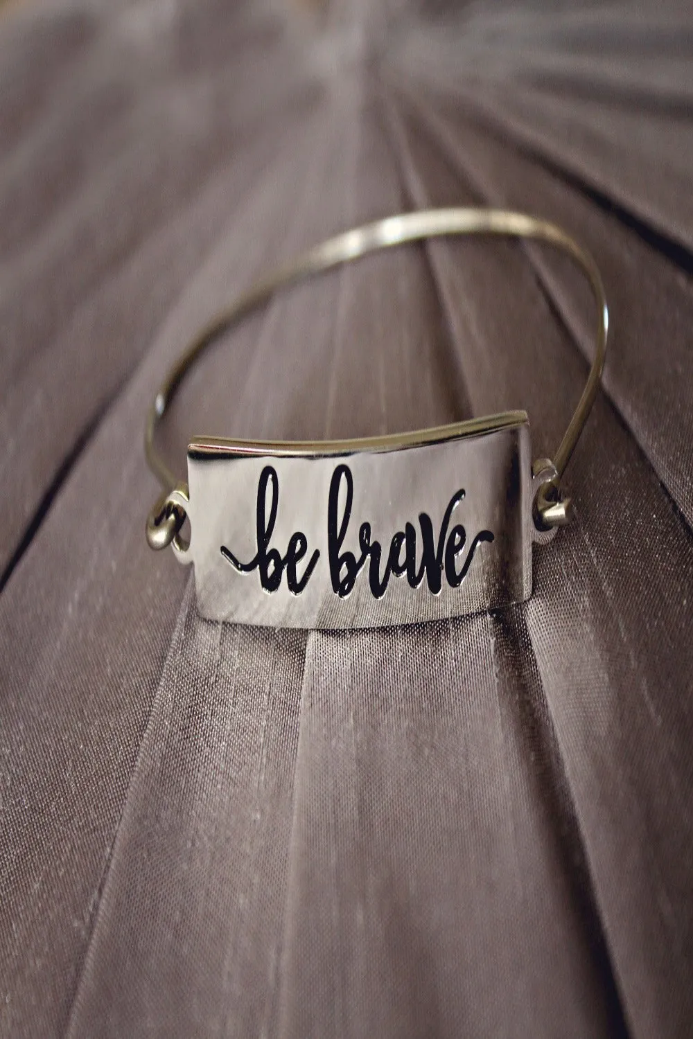 Inspirational Stamped Steel Hinged Bangle Bracelets - Final Sale