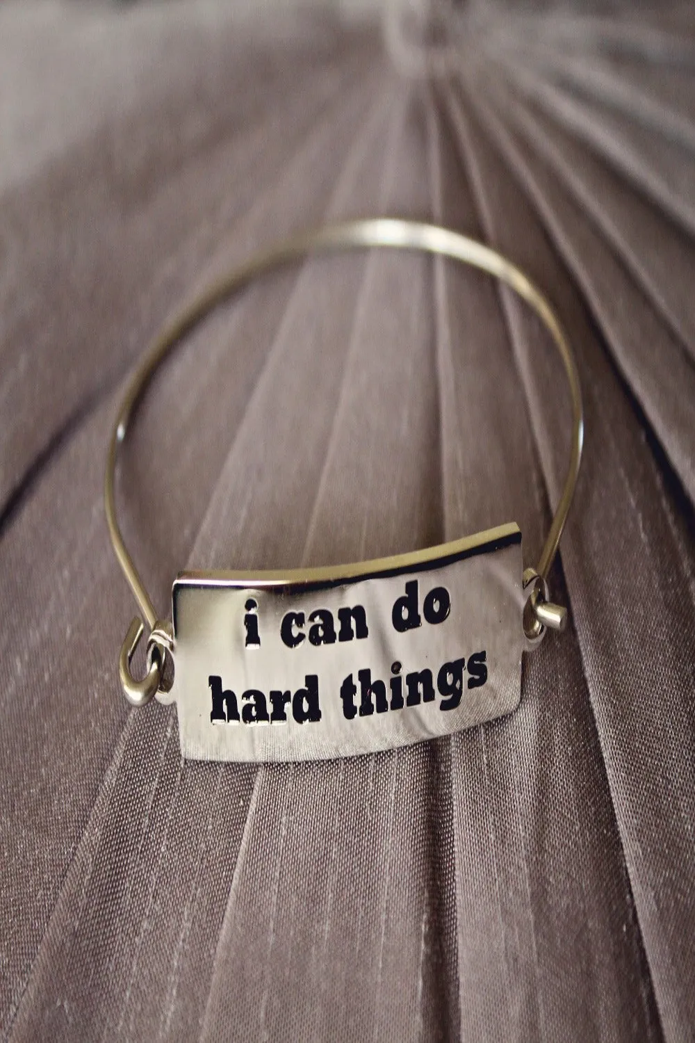 Inspirational Stamped Steel Hinged Bangle Bracelets - Final Sale