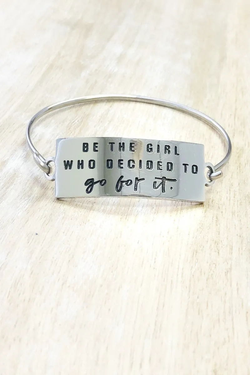 Inspirational Stamped Steel Hinged Bangle Bracelets - Final Sale