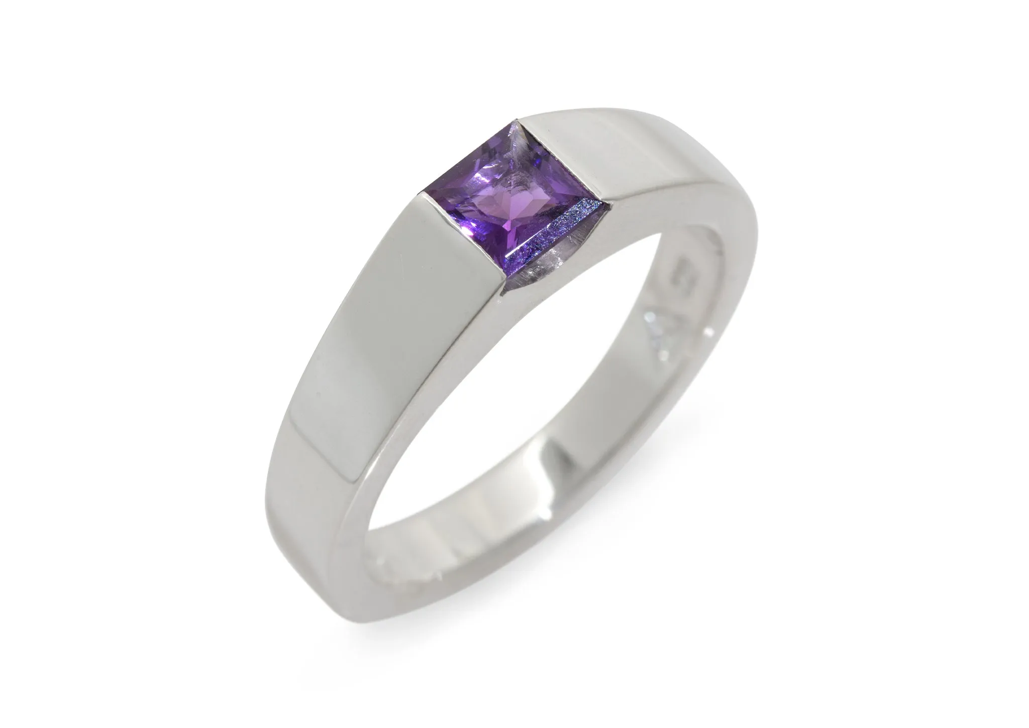 JW85 Semi Tension Set Gemstone Ring, Sterling Silver