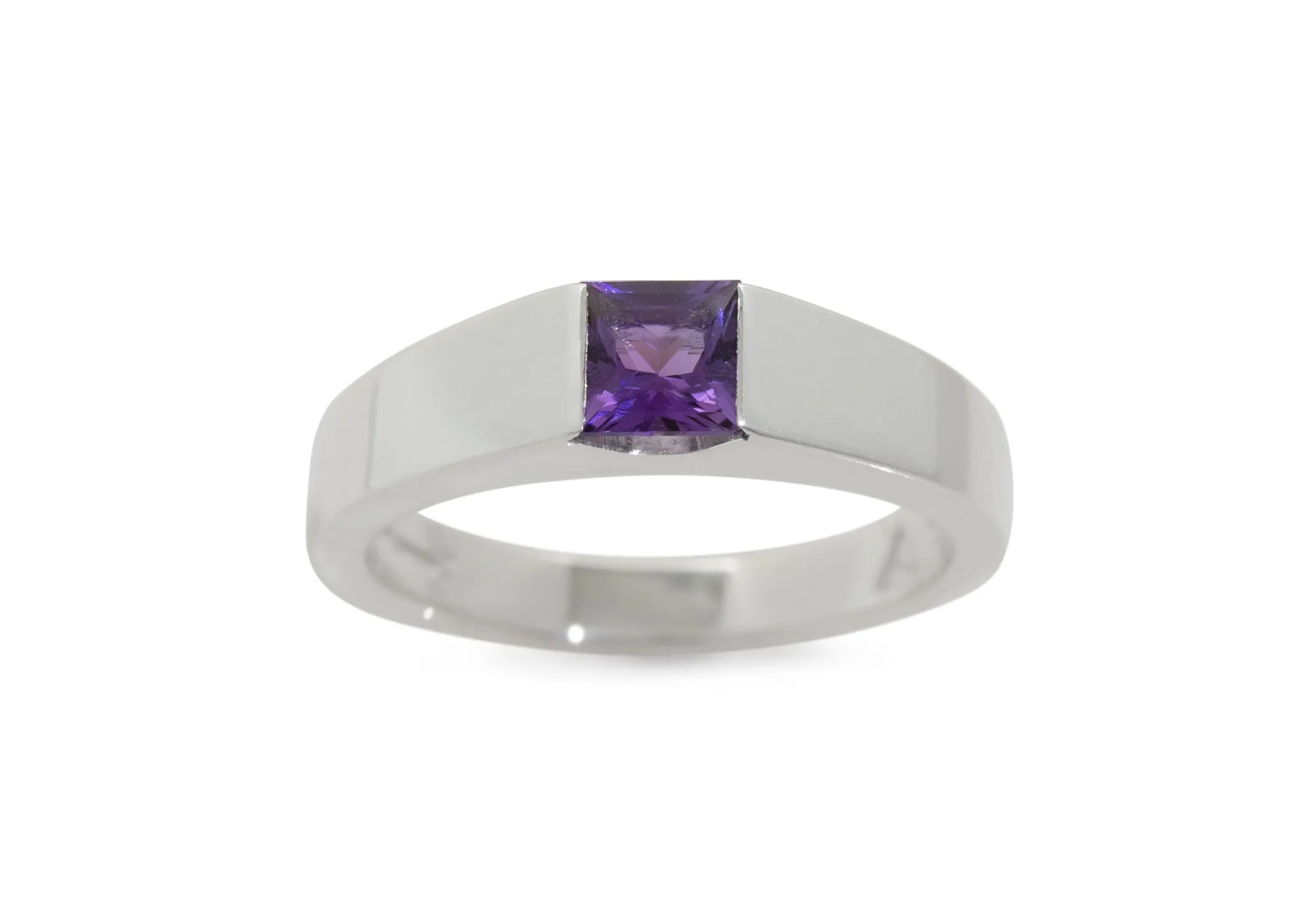 JW85 Semi Tension Set Gemstone Ring, Sterling Silver