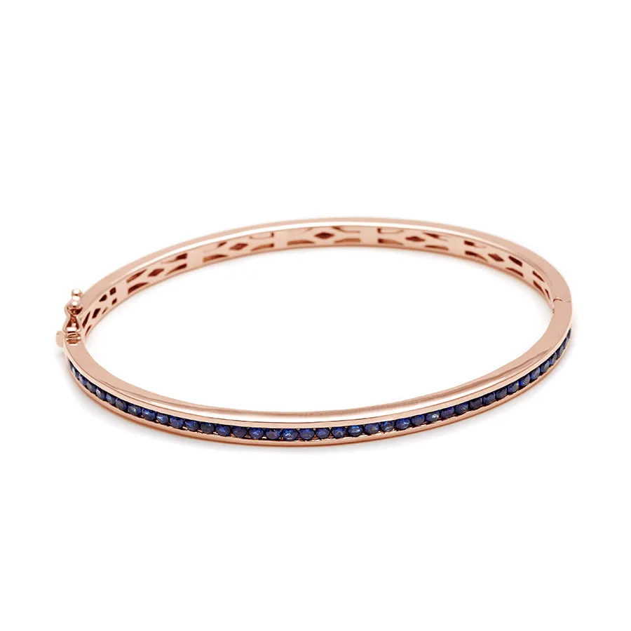 Licol Half Eternity Bangle - 14k Gold & Blue Sapphire