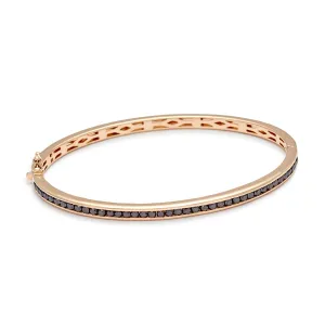 Licol Half Eternity Bangle - Yellow Gold & Black Diamond