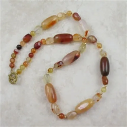 Long Big & Bold Carnelian Gemstone Beaded Necklace