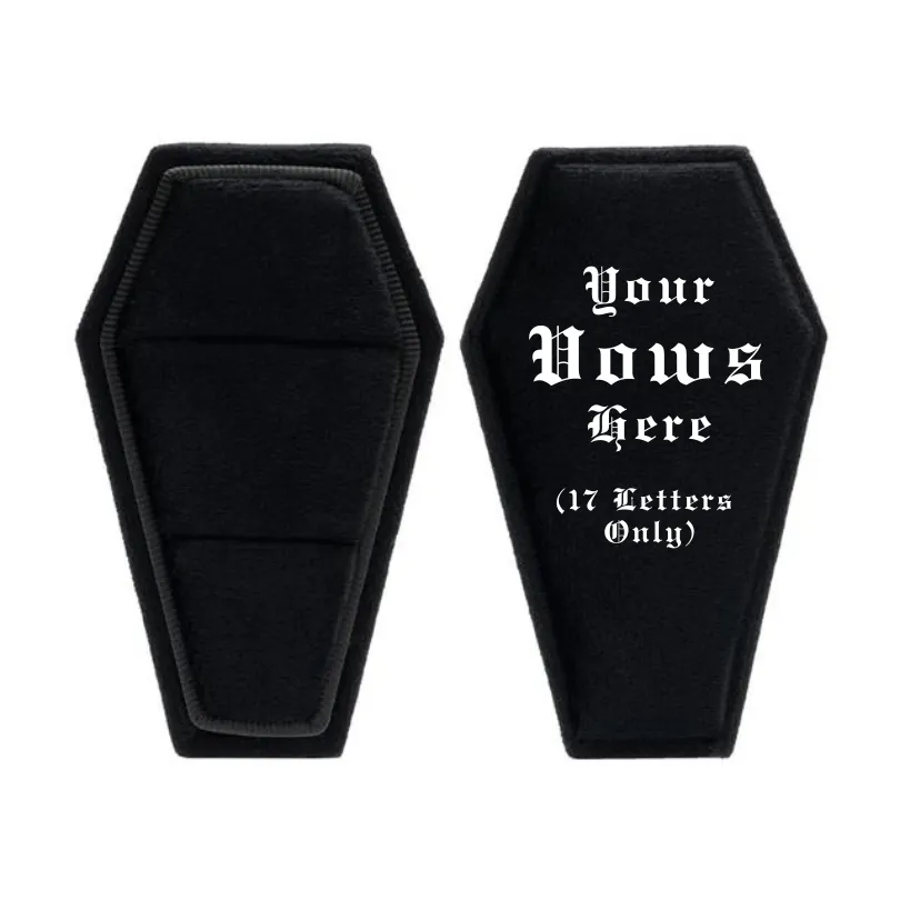 Married Till Buried Personalized Coffin Ring Box