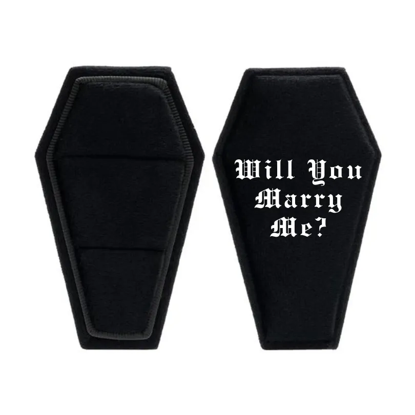 Married Till Buried Personalized Coffin Ring Box