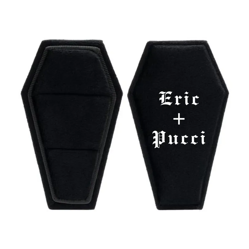 Married Till Buried Personalized Coffin Ring Box