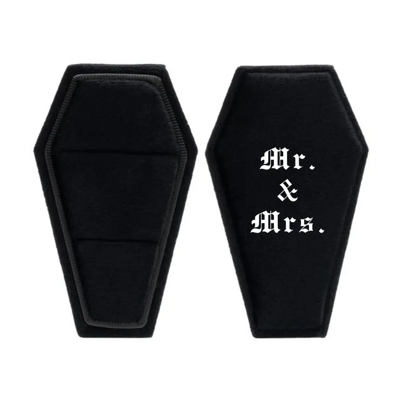 Married Till Buried Personalized Coffin Ring Box