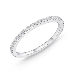 Memoire 18ct White Gold 1/5 Carat Diamond Eternity Band with 3/4 band of Diamonds