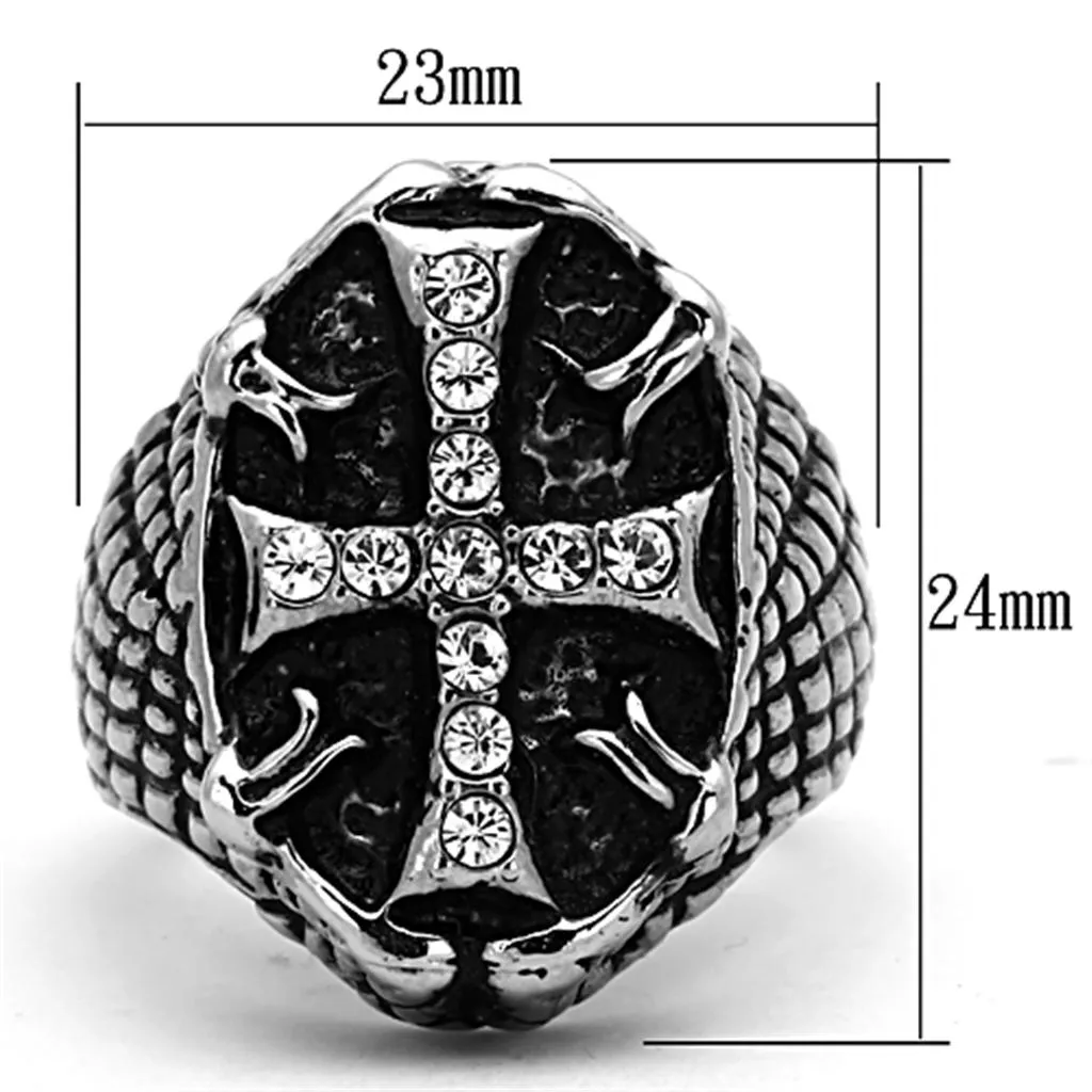 Men Stainless Steel Synthetic Crystal Rings TK1351