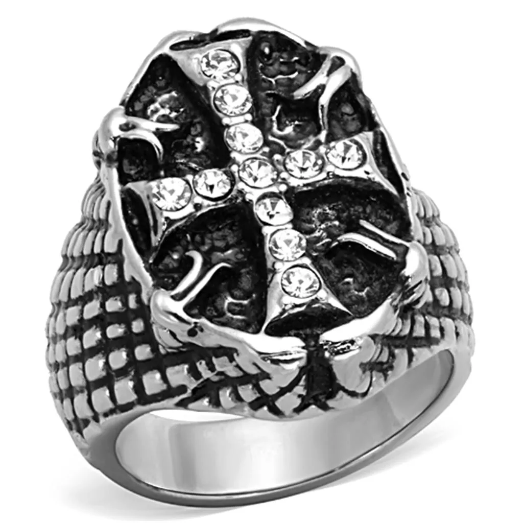 Men Stainless Steel Synthetic Crystal Rings TK1351