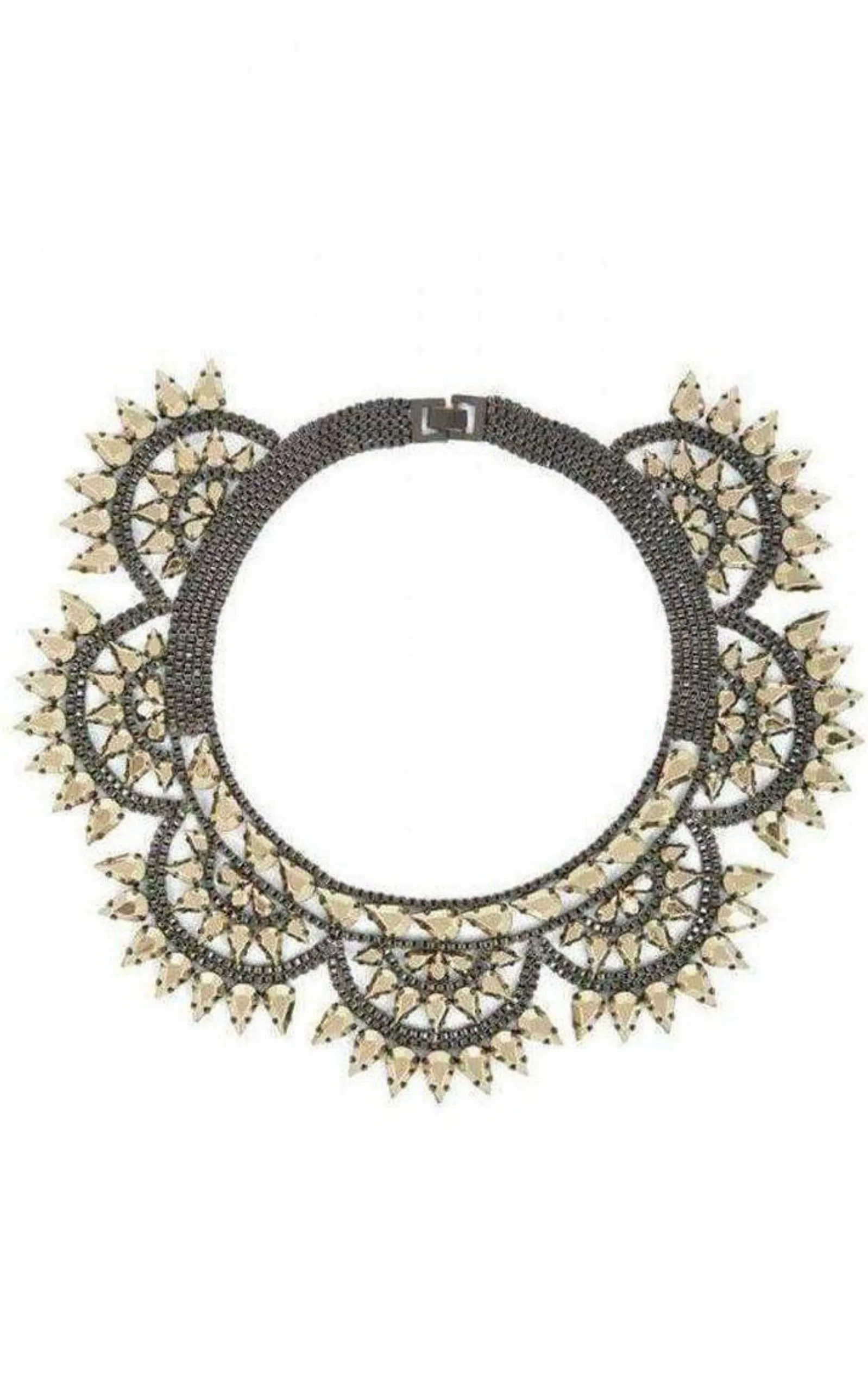 Metal-Spike Bib Necklace