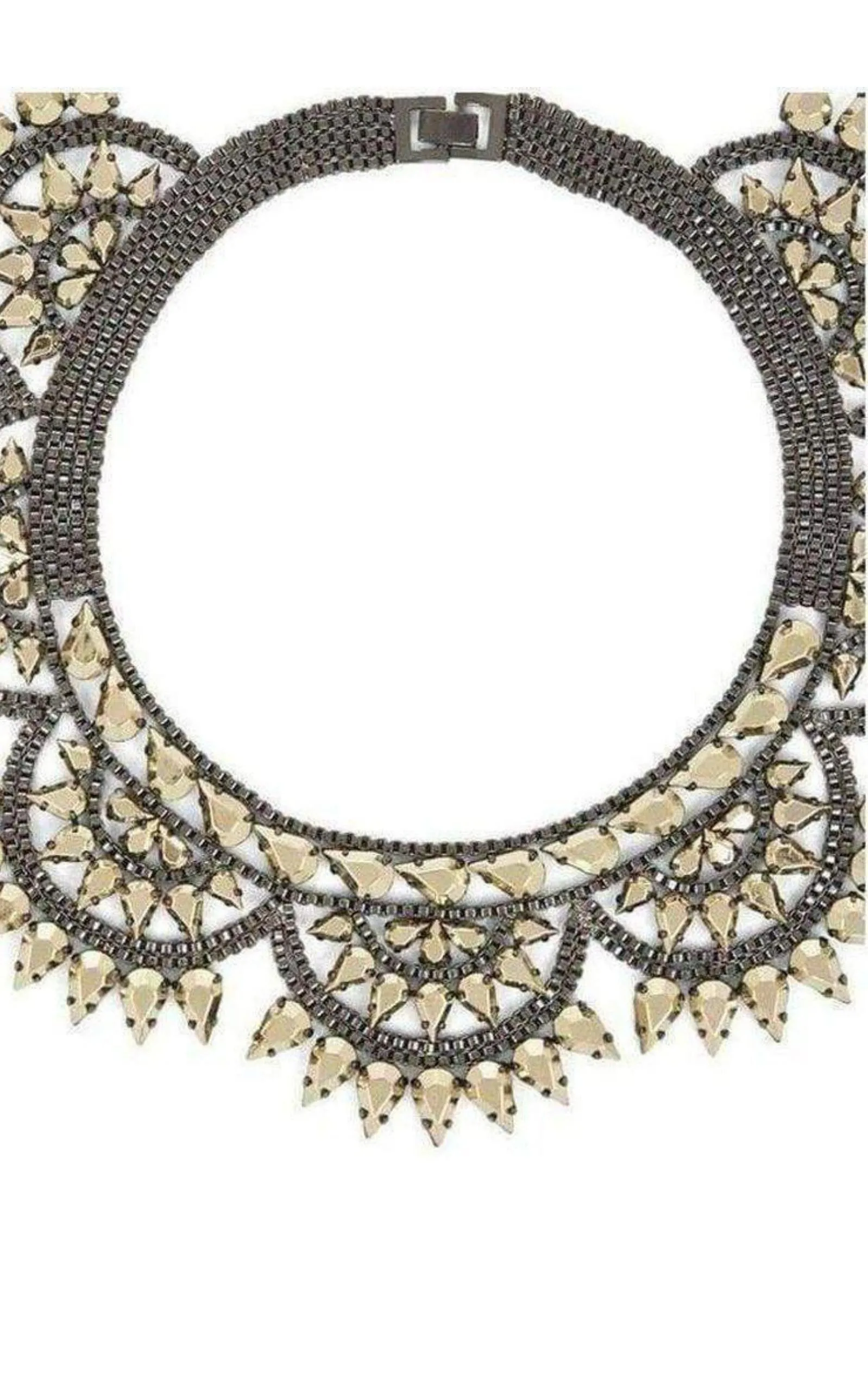 Metal-Spike Bib Necklace