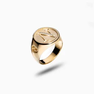 MONETA Vermeil Initial N Ring