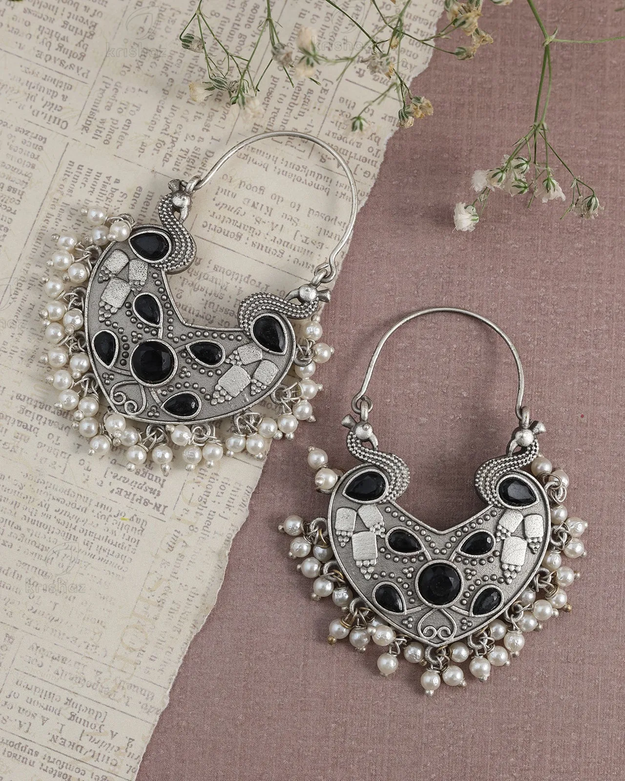 Mridul Peacock Dangler Earrings