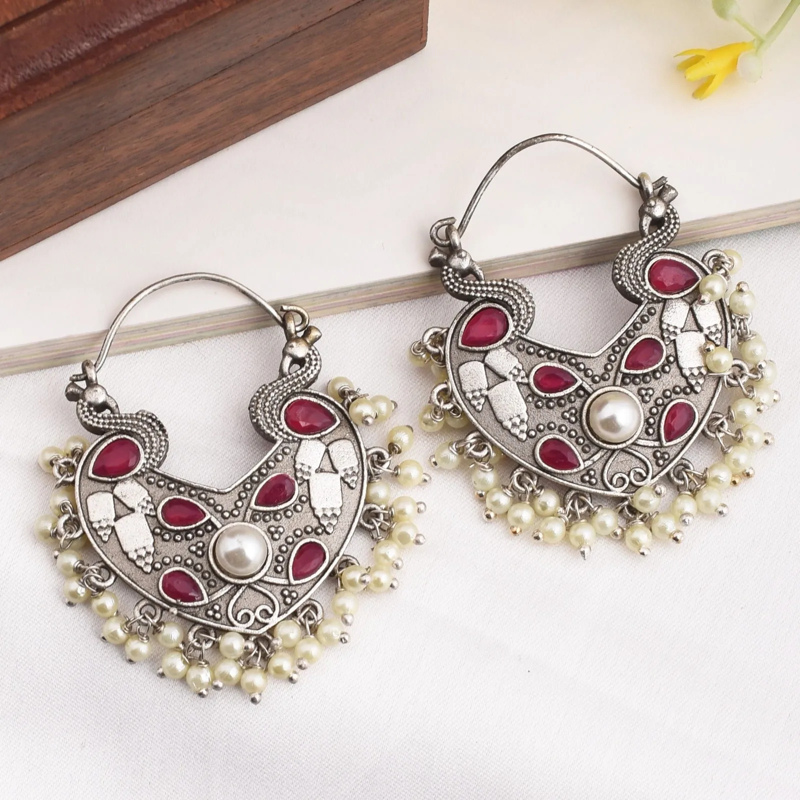 Mridul Peacock Dangler Earrings