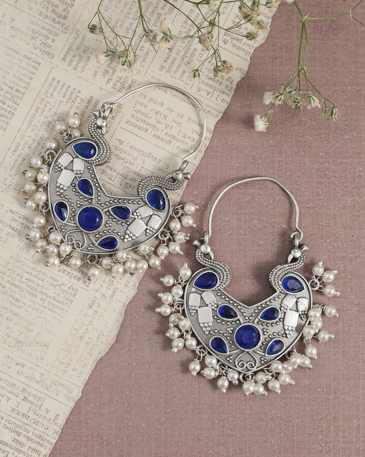 Mridul Peacock Dangler Earrings