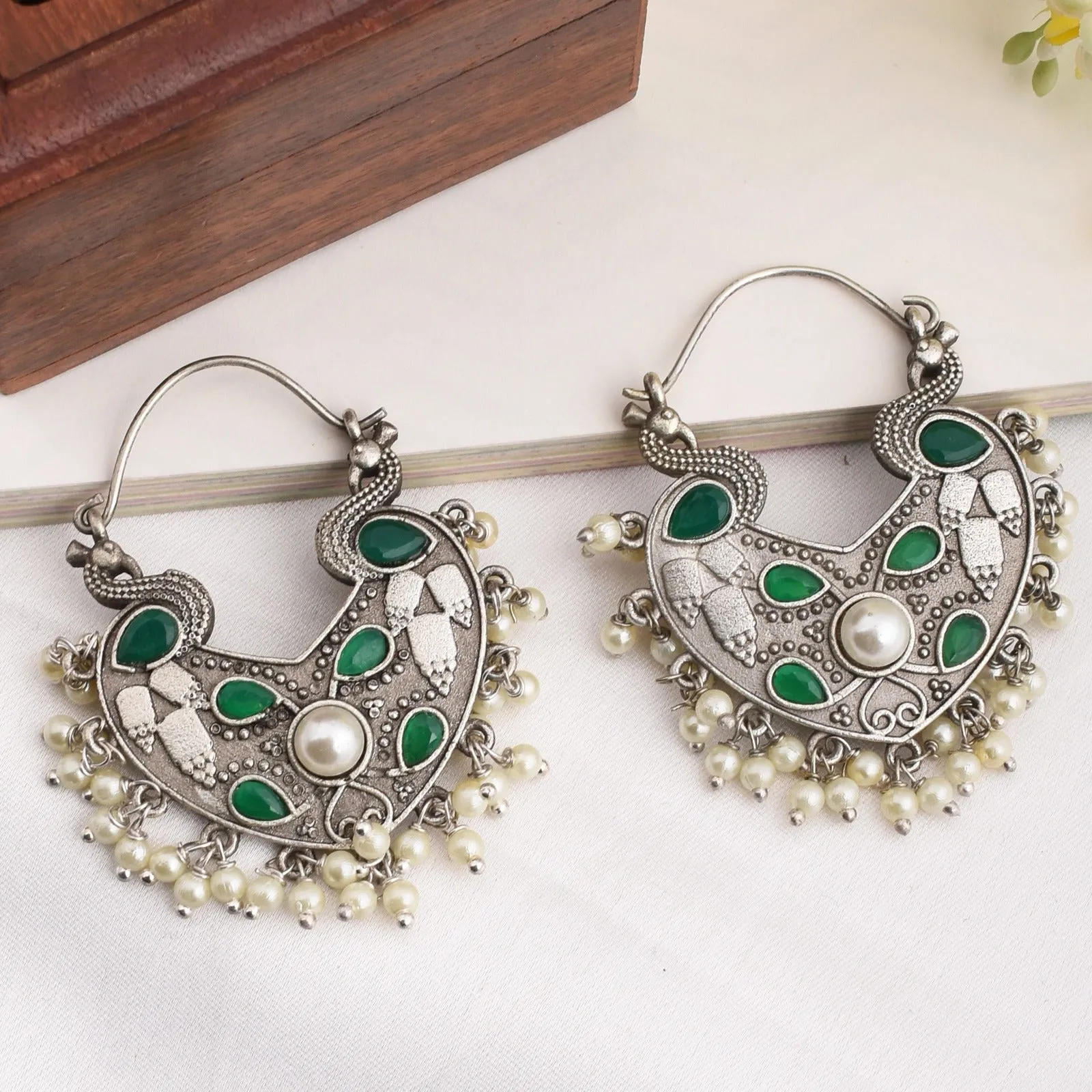 Mridul Peacock Dangler Earrings