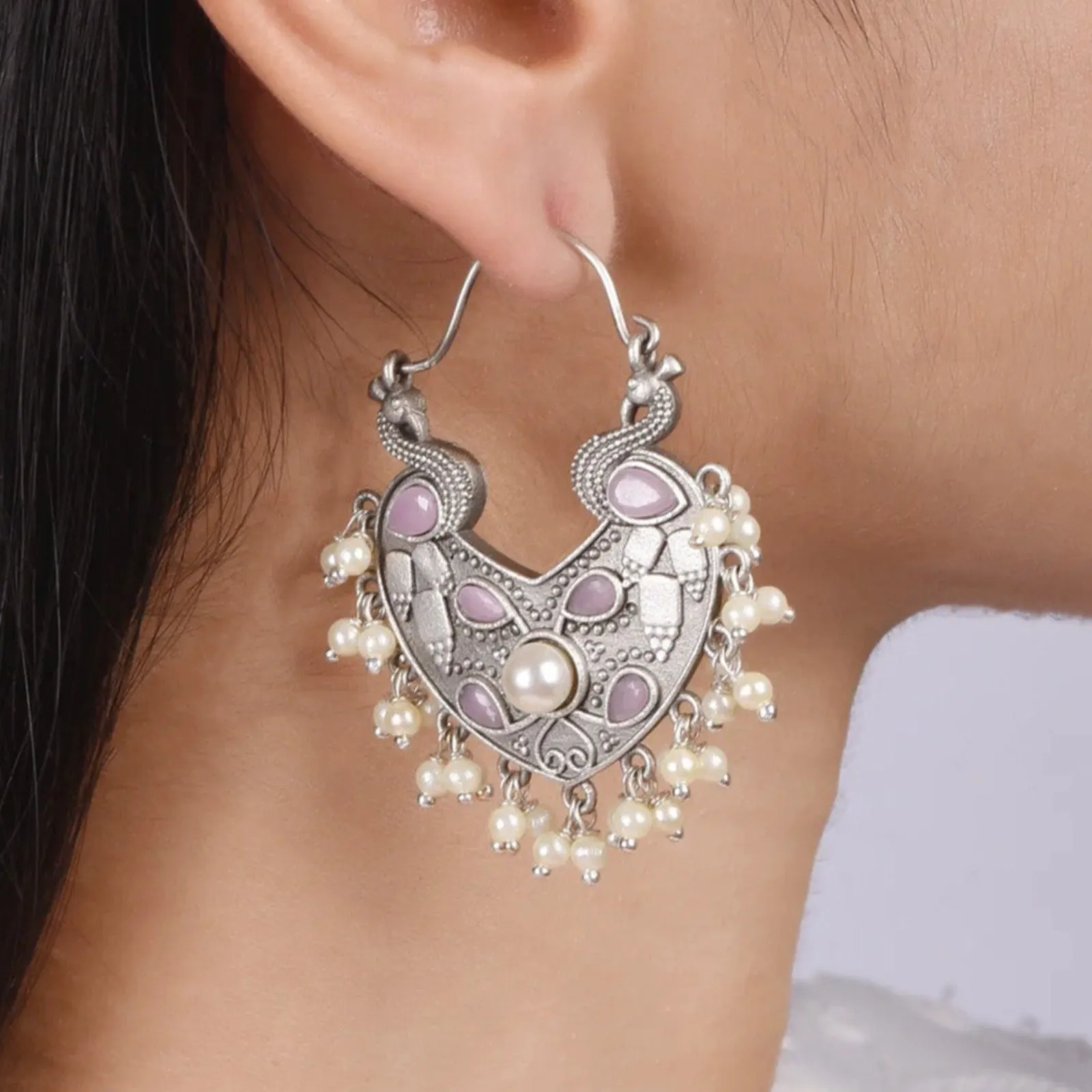 Mridul Peacock Dangler Earrings