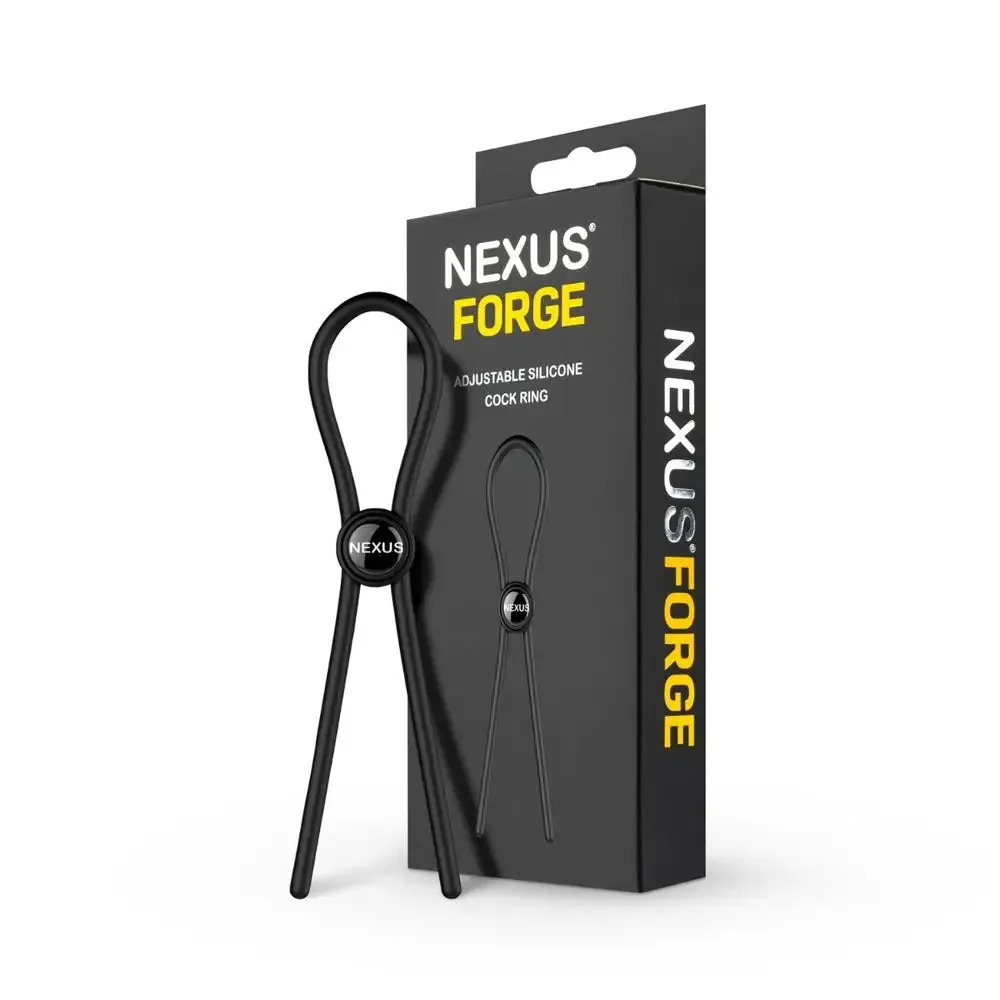 Nexus Forge Black Adjustable Silicone Cock Ring for Him