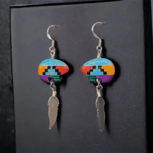 OLDTRIBES™ Silver Sterling Orange and Red Earrings