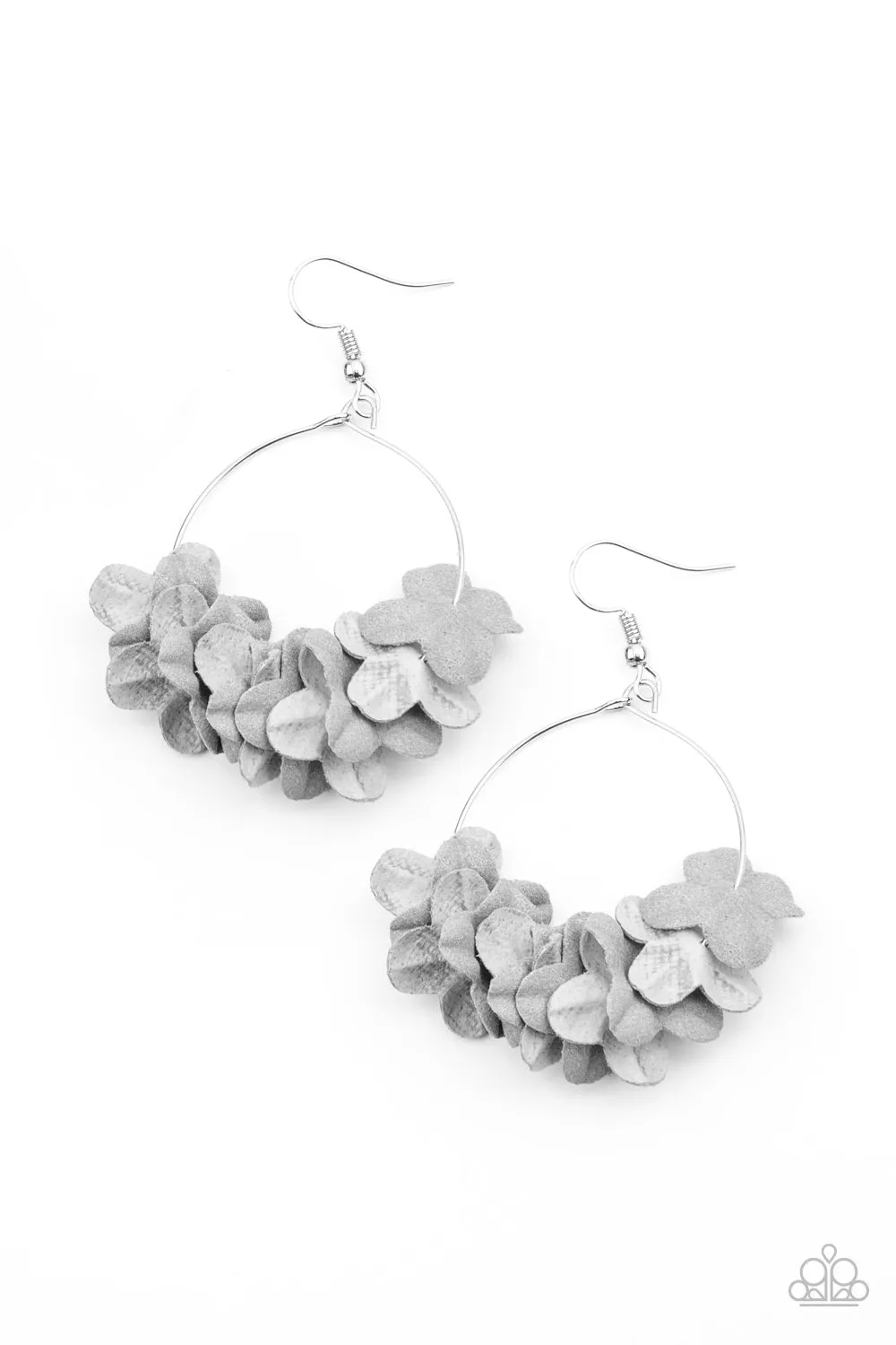 Paparazzi Earring ~ Flirty Florets - Silver