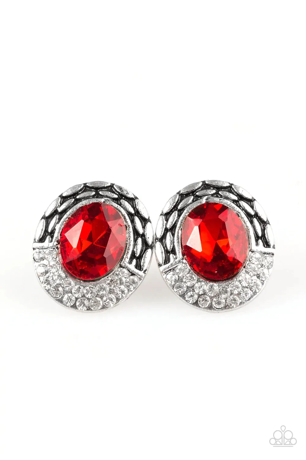 Paparazzi Earring ~ Go Go GLITTER - Red