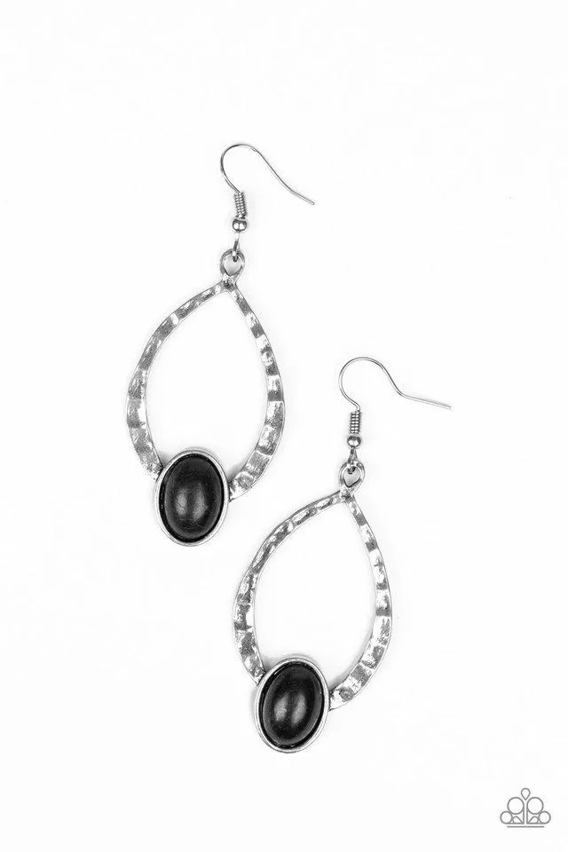 Paparazzi Earring ~ Pony Up - Black