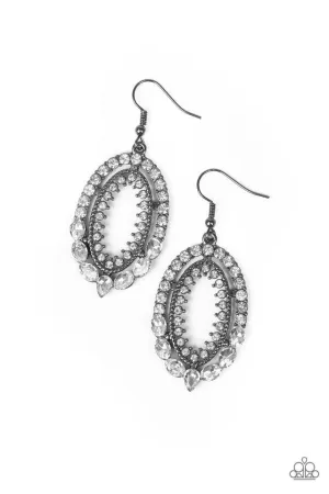 Paparazzi Earring ~ Trophy Shimmer - Black