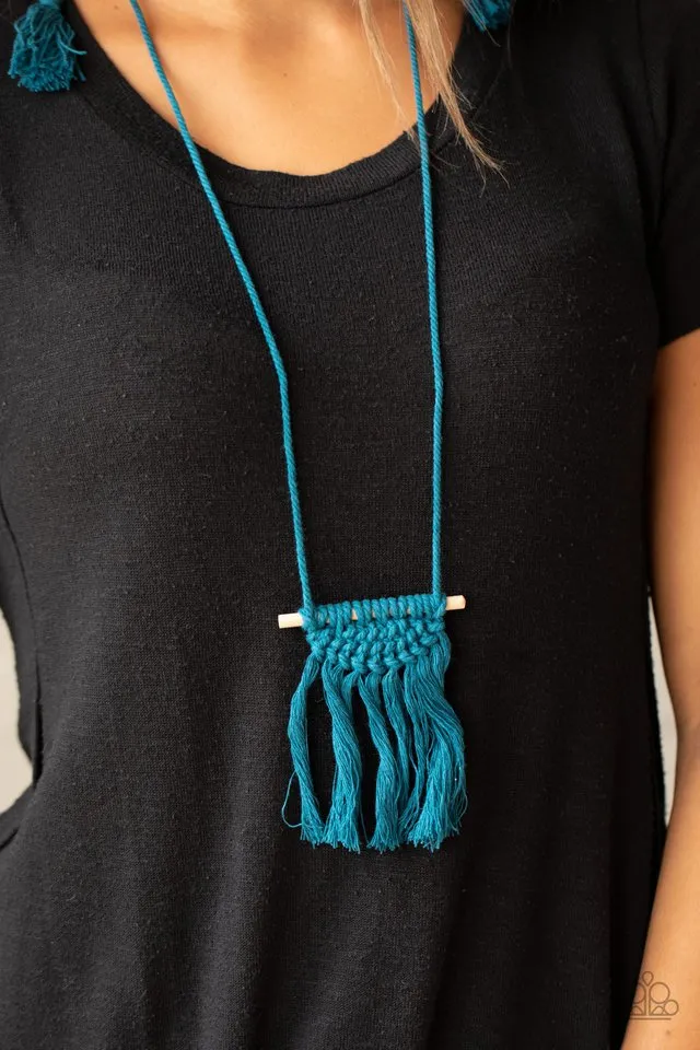 Paparazzi Necklace ~ Between You and MACRAME - Blue