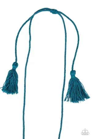 Paparazzi Necklace ~ Between You and MACRAME - Blue