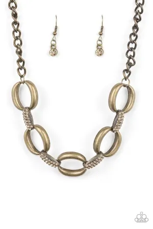 Paparazzi Necklace ~ Boss Boulevard - Brass