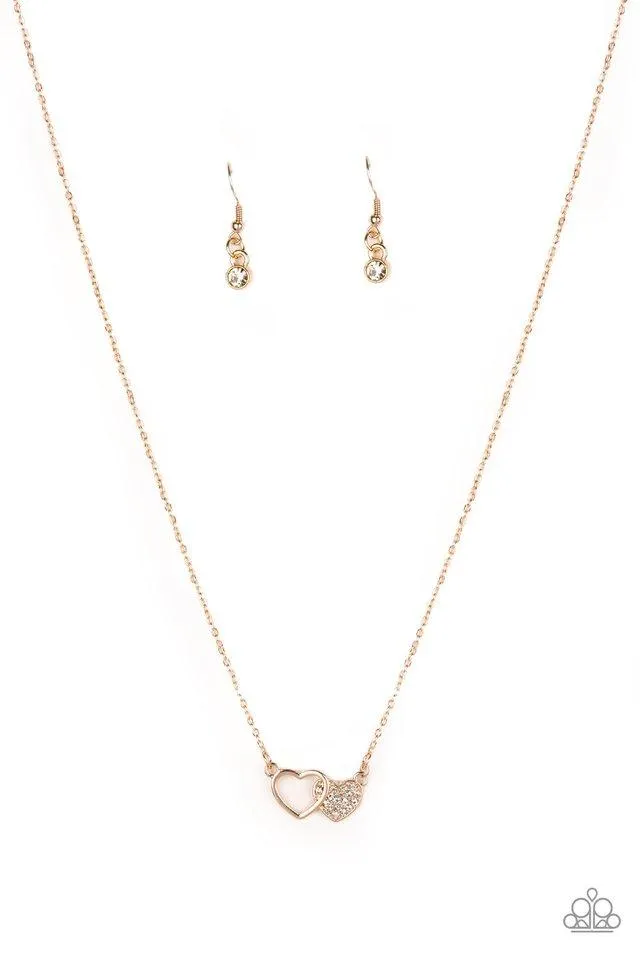 Paparazzi Necklace ~ Charming Couple - Rose Gold