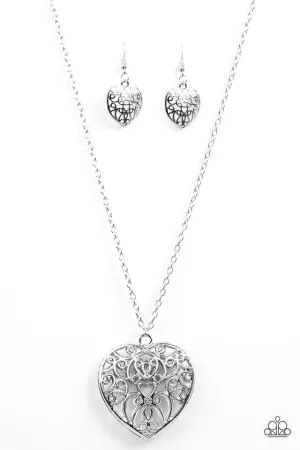 Paparazzi Necklace ~ Deep In My Heart - Silver