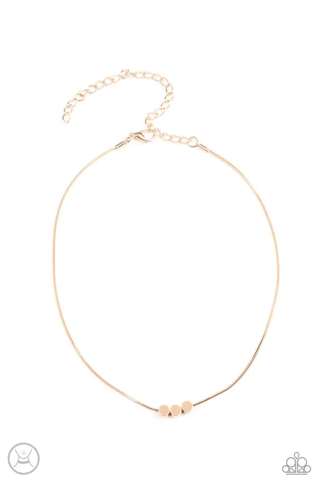 Paparazzi Necklace ~ Dynamically Dainty - Gold