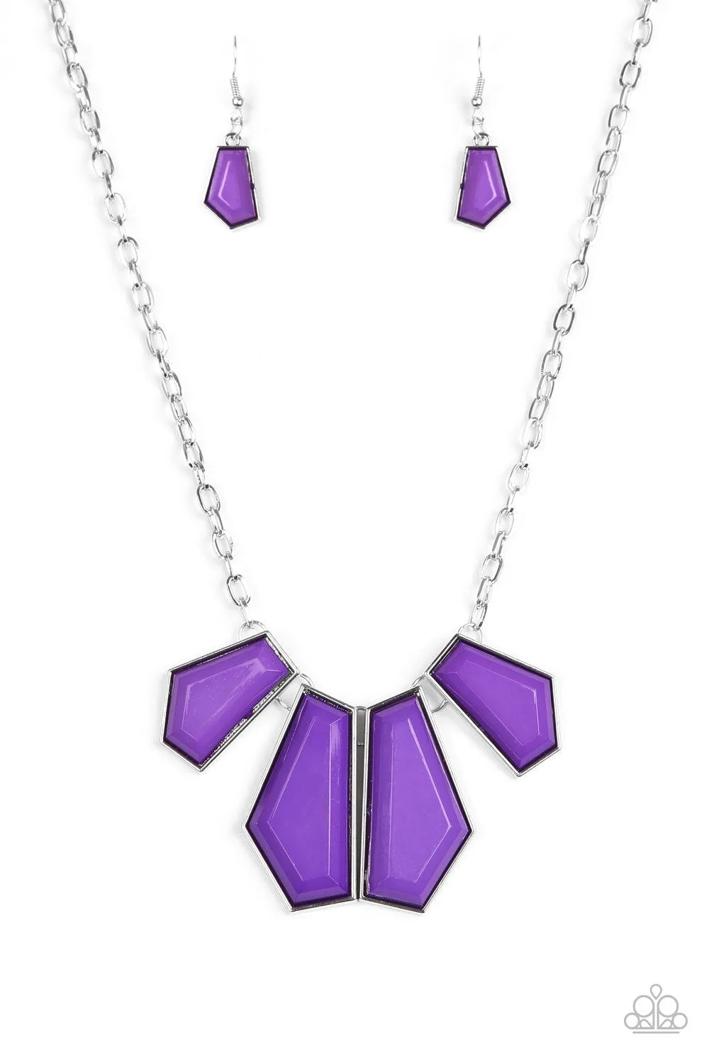 Paparazzi Necklace ~ Get Up and GEO - Purple