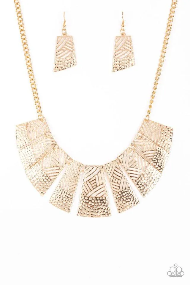 Paparazzi Necklace ~ Jungle Cat Jam - Gold