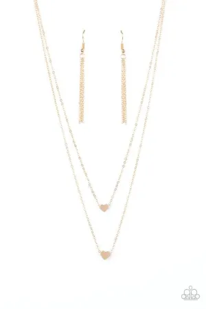 Paparazzi Necklace ~ Little Valentine - Gold