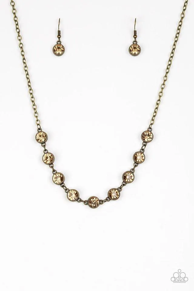 Paparazzi Necklace ~ Starlit Socials - Brass