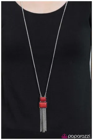 Paparazzi Necklace ~ Stepping Stones - Red