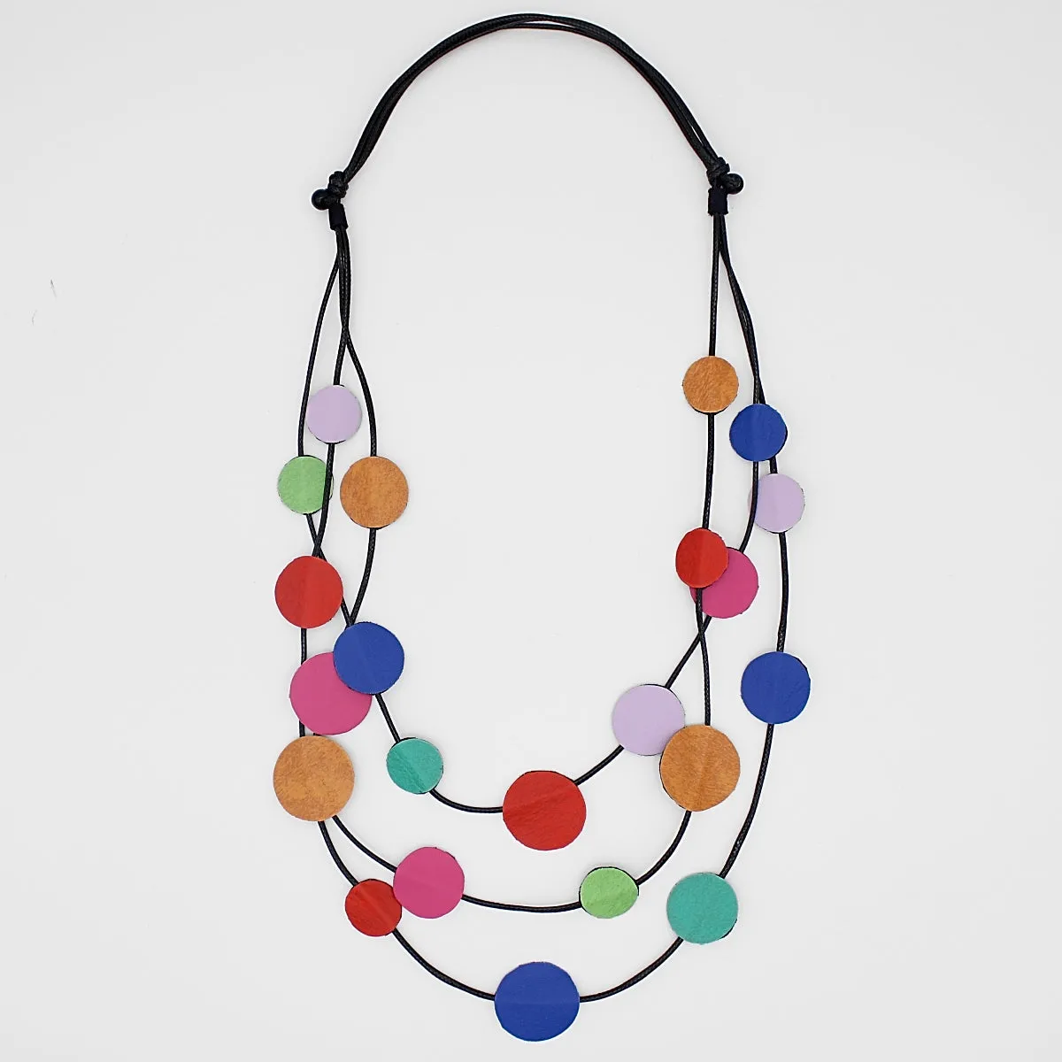 Paris Multicolor Leather Necklace