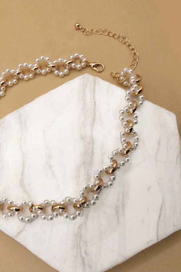 Pearl & Gold Chocker Necklace