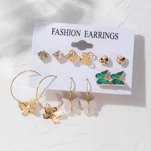 Pinapes Latest Stylish Earrings for Women and Girls (Set of 6)