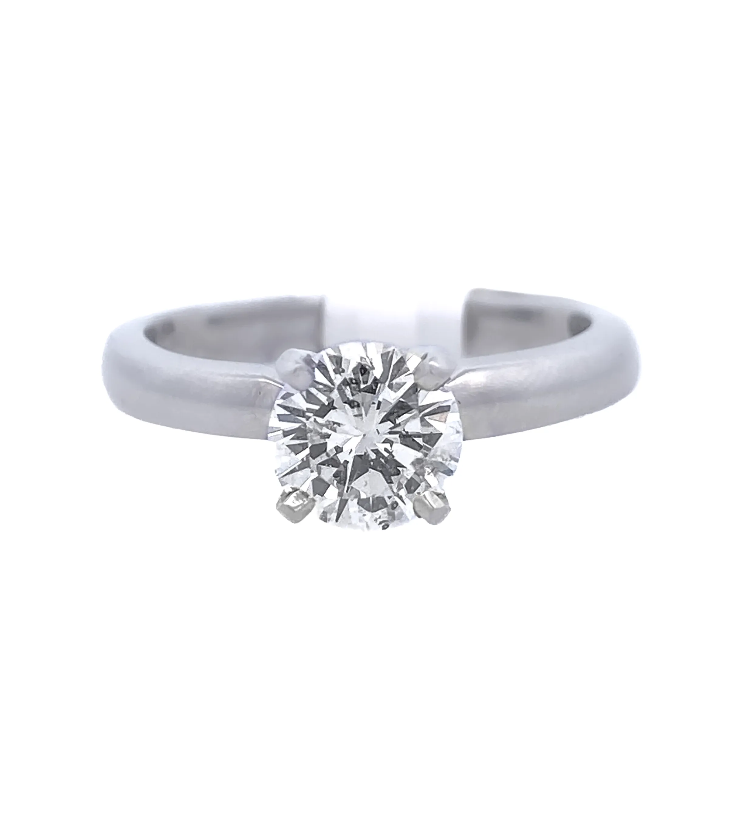 Platinum Round Diamond 1.00Ct Solitaire Engagement Ring