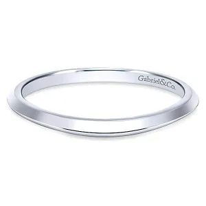 Polished Thin Edge Wedding Band 14K White Gold 203B