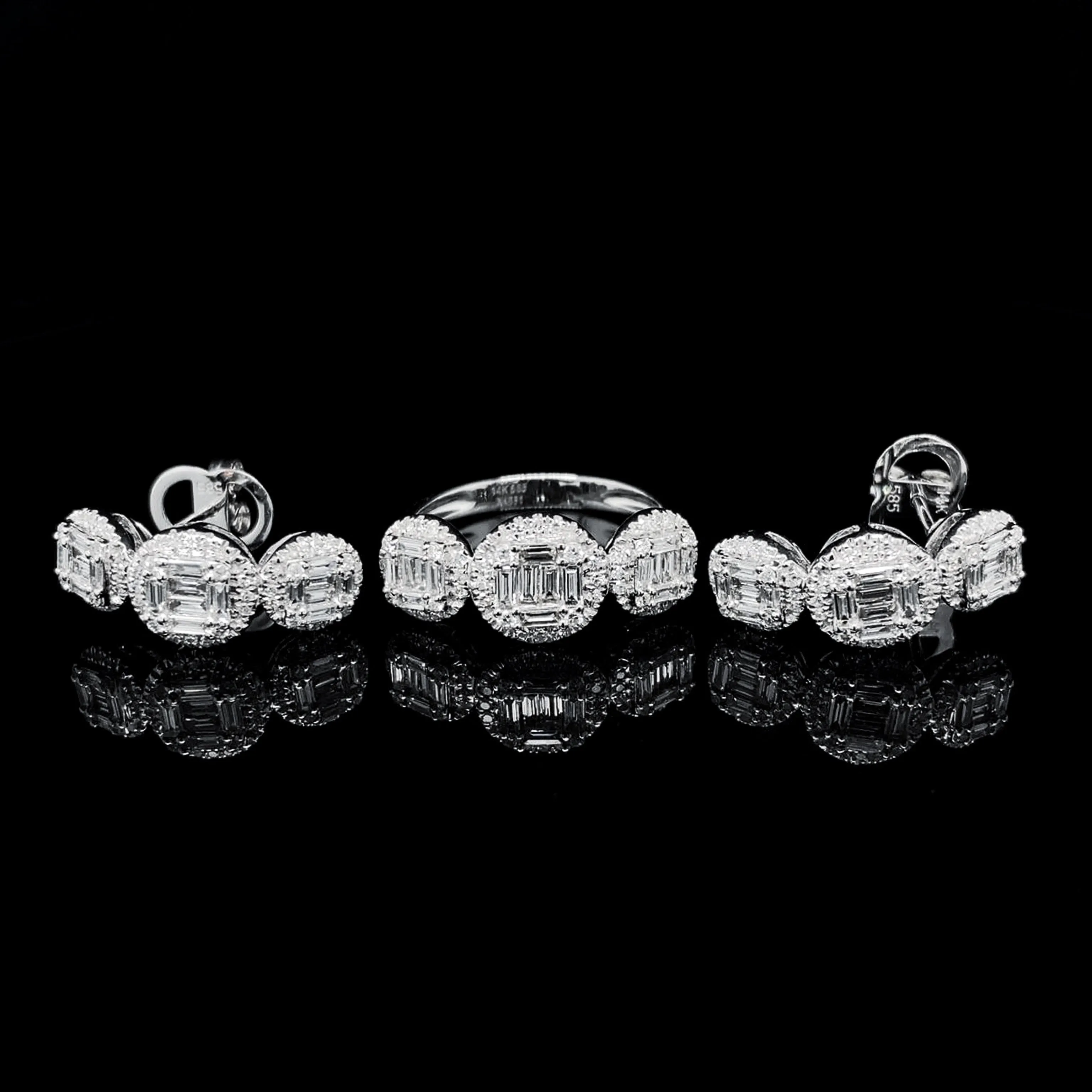 PRE-ORDER | Trio Round Diamond Jewelry Set 14kt