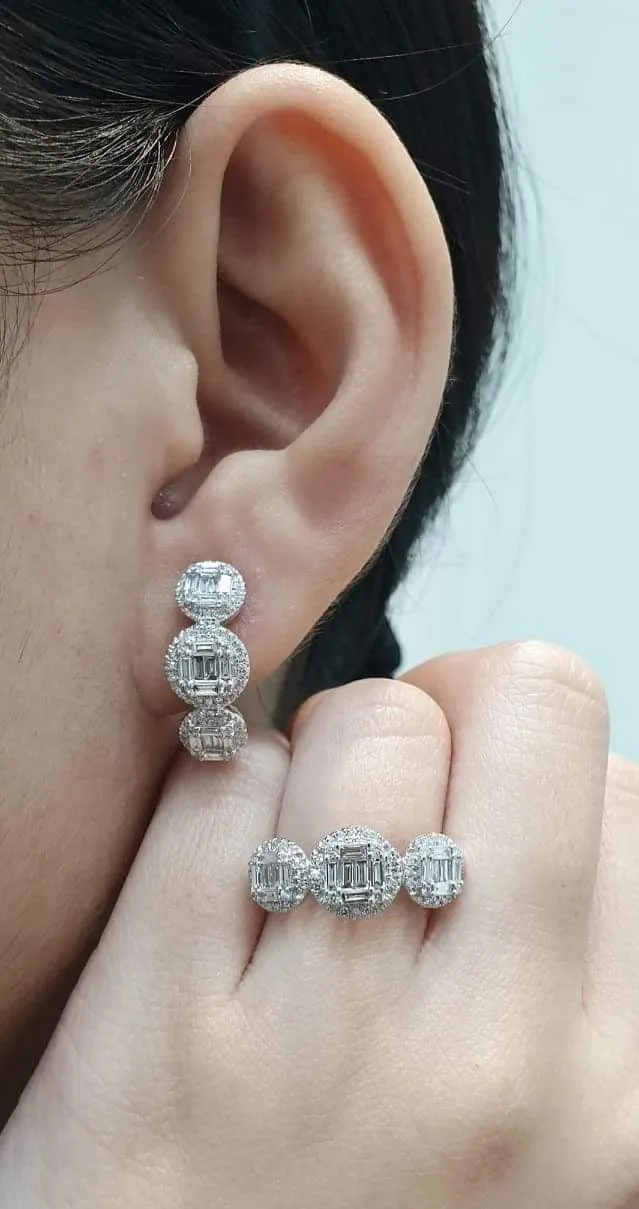 PRE-ORDER | Trio Round Diamond Jewelry Set 14kt