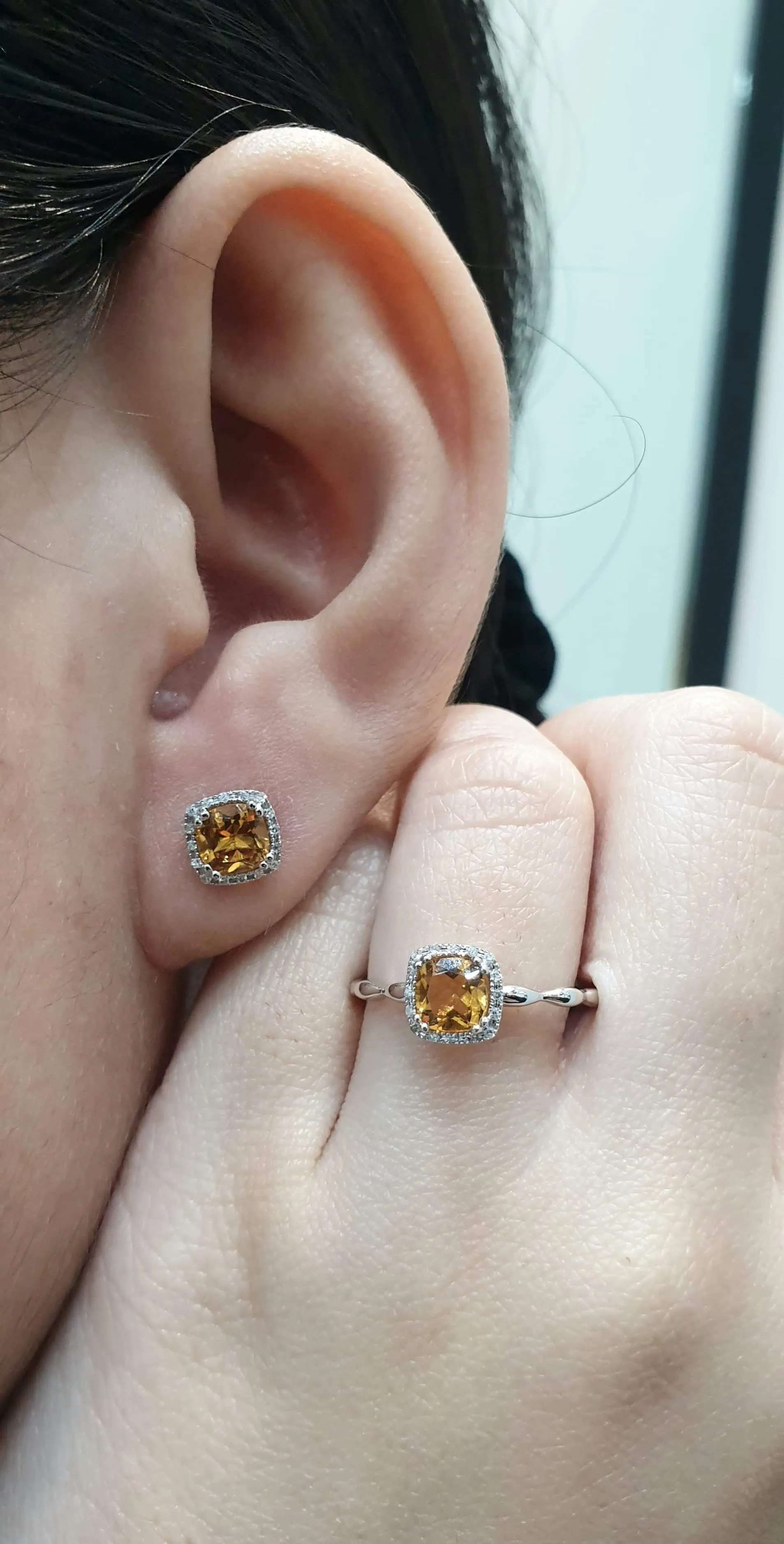 PREORDER | Classic Citrine Gemstones Diamond Jewelry Set 14kt